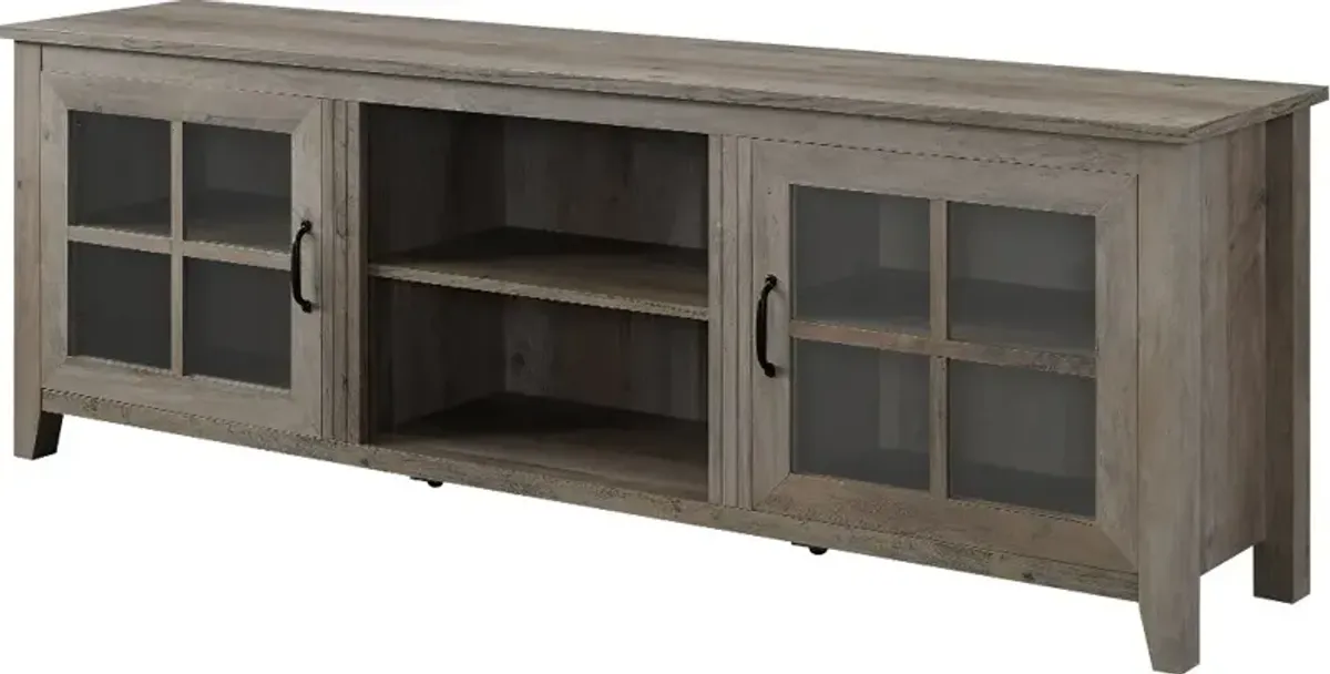 Fallon Gray Wash 70 Inch Wood TV Stand - Walker Edison