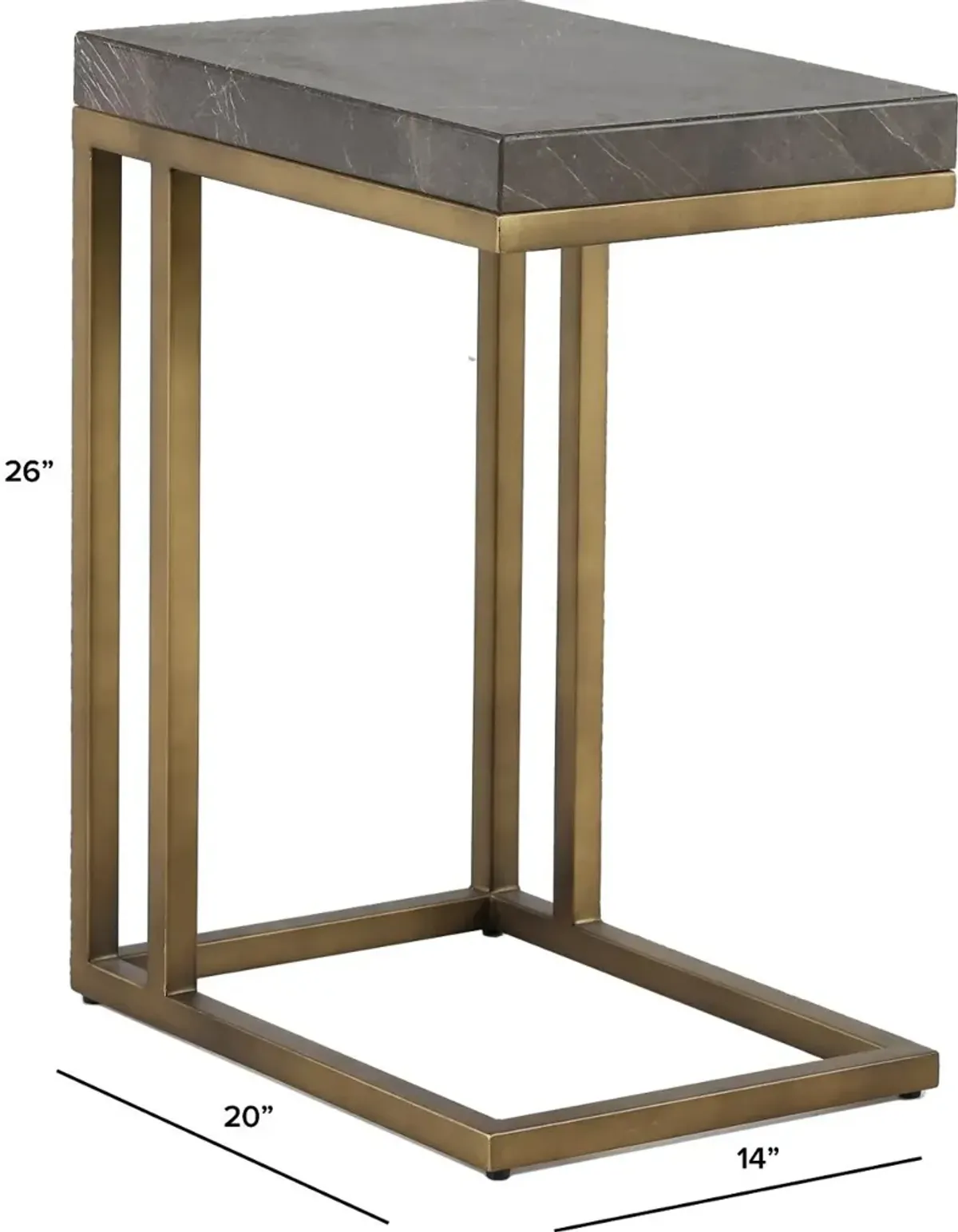 Roka Gray Marble Side Table