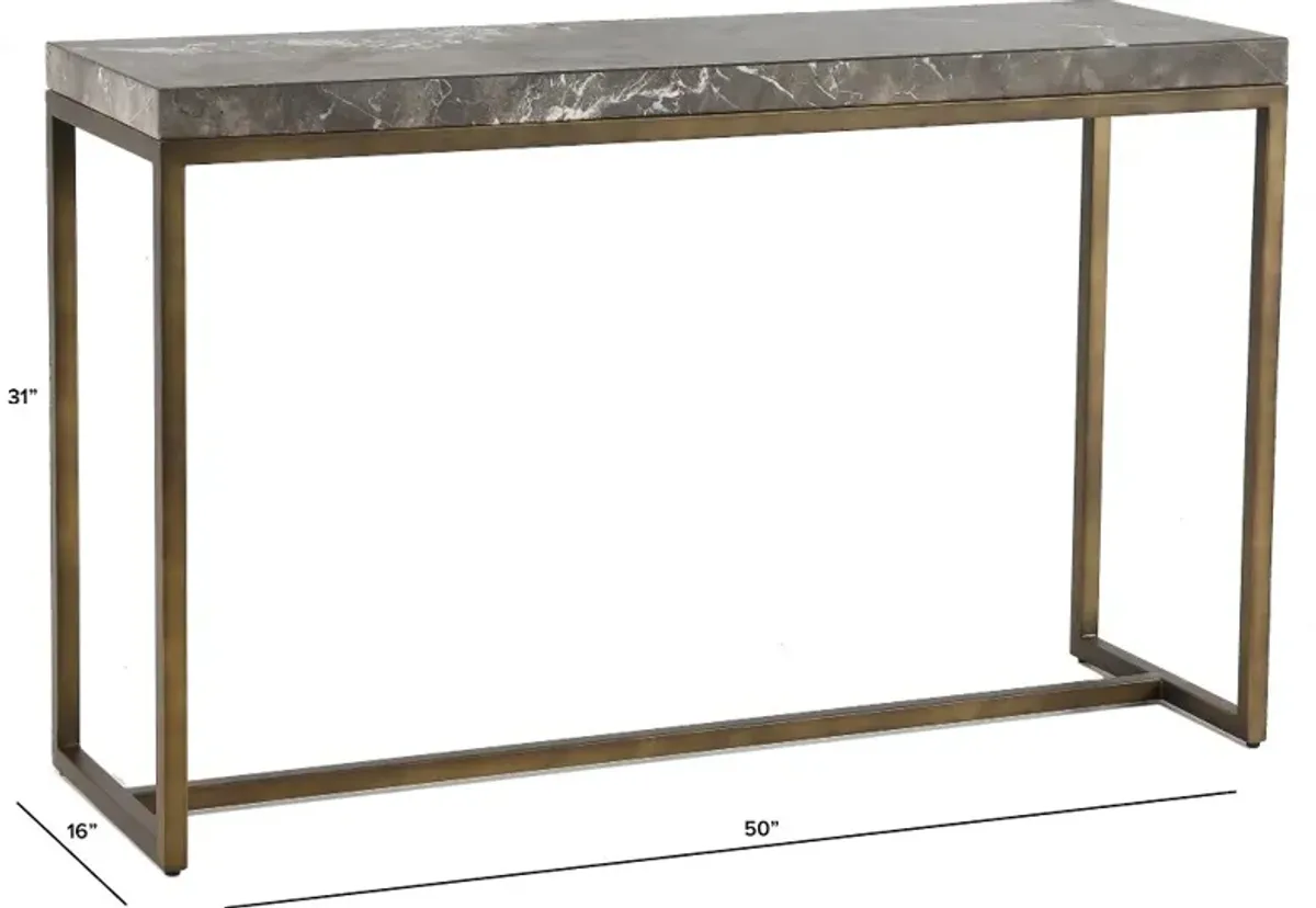 Roka Gray Marble Console Table