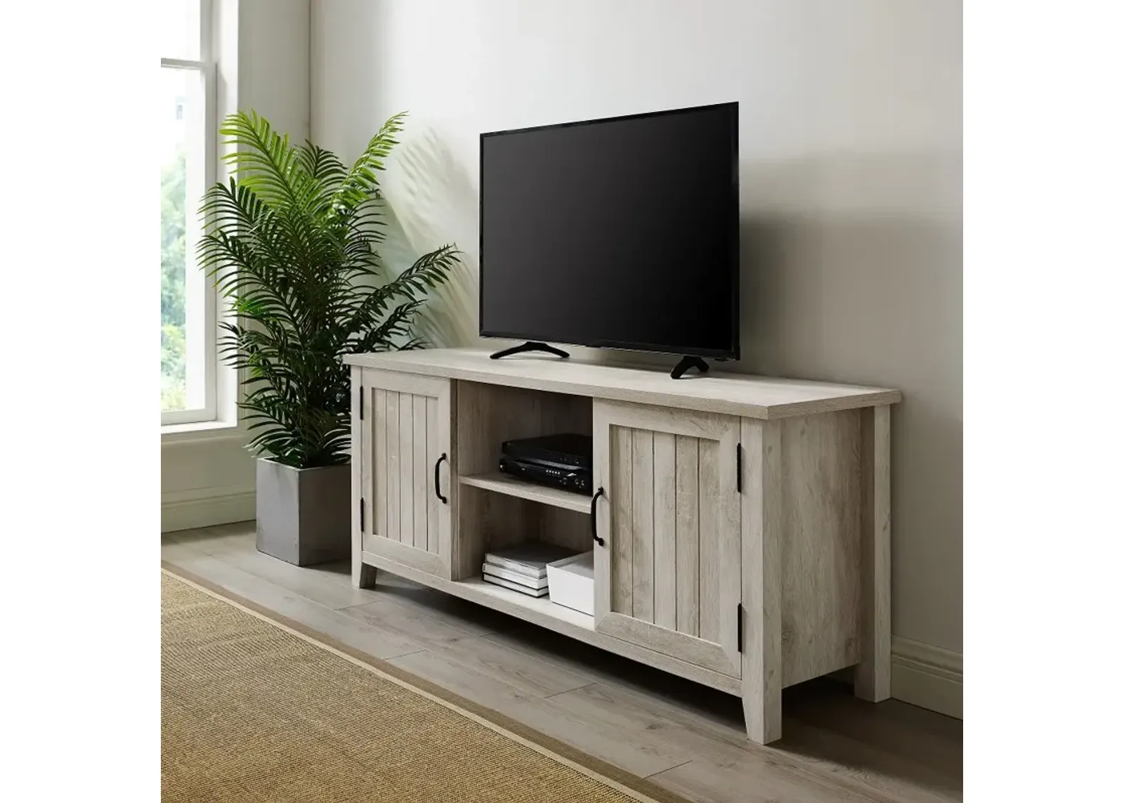 Carin White Oak 58 Inch TV Stand - Walker Edison