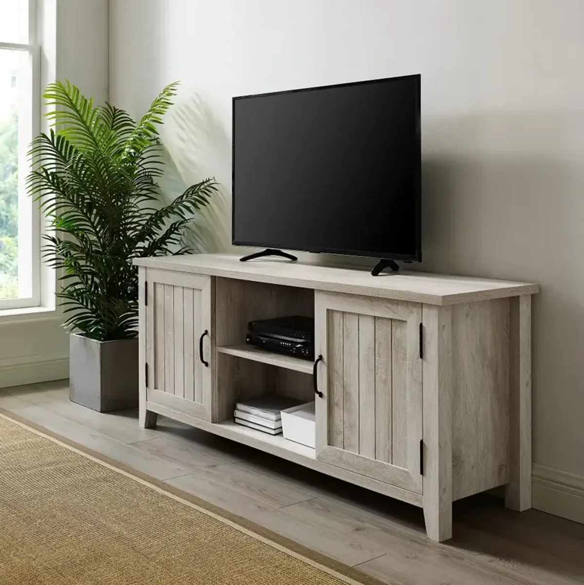 Carin White Oak 58 Inch TV Stand - Walker Edison