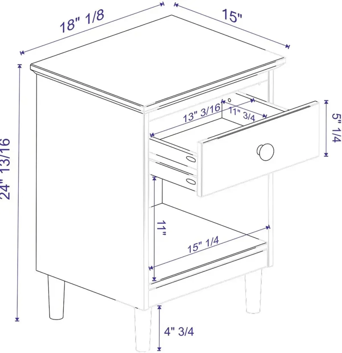 Spencer Classic Walnut Nightstand - Walker Edison