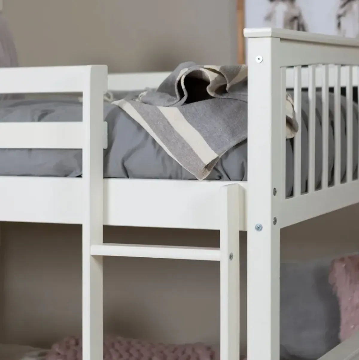 Mission White Twin-over-Twin Bunk Bed - Walker Edison