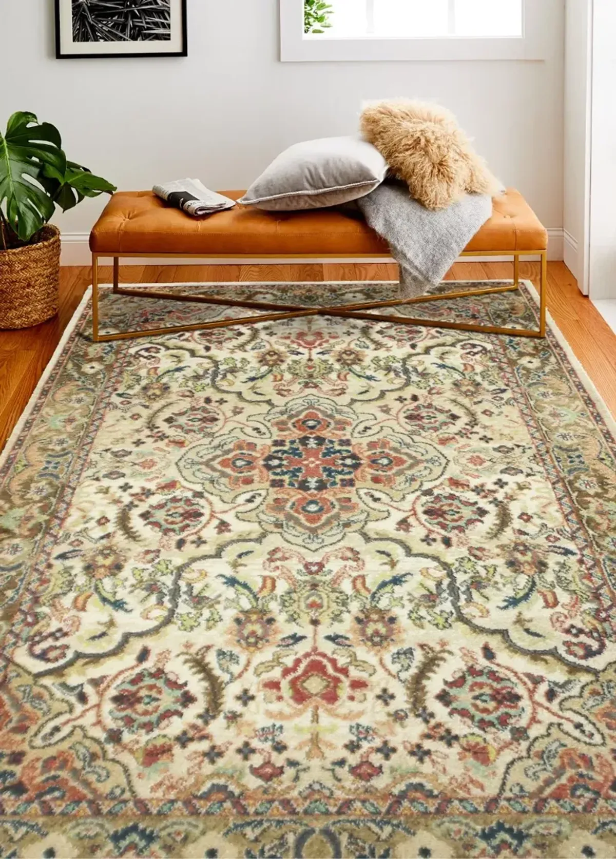 4 x 6 Small Traditional Bodhi Beige Area Rug - Buckingham