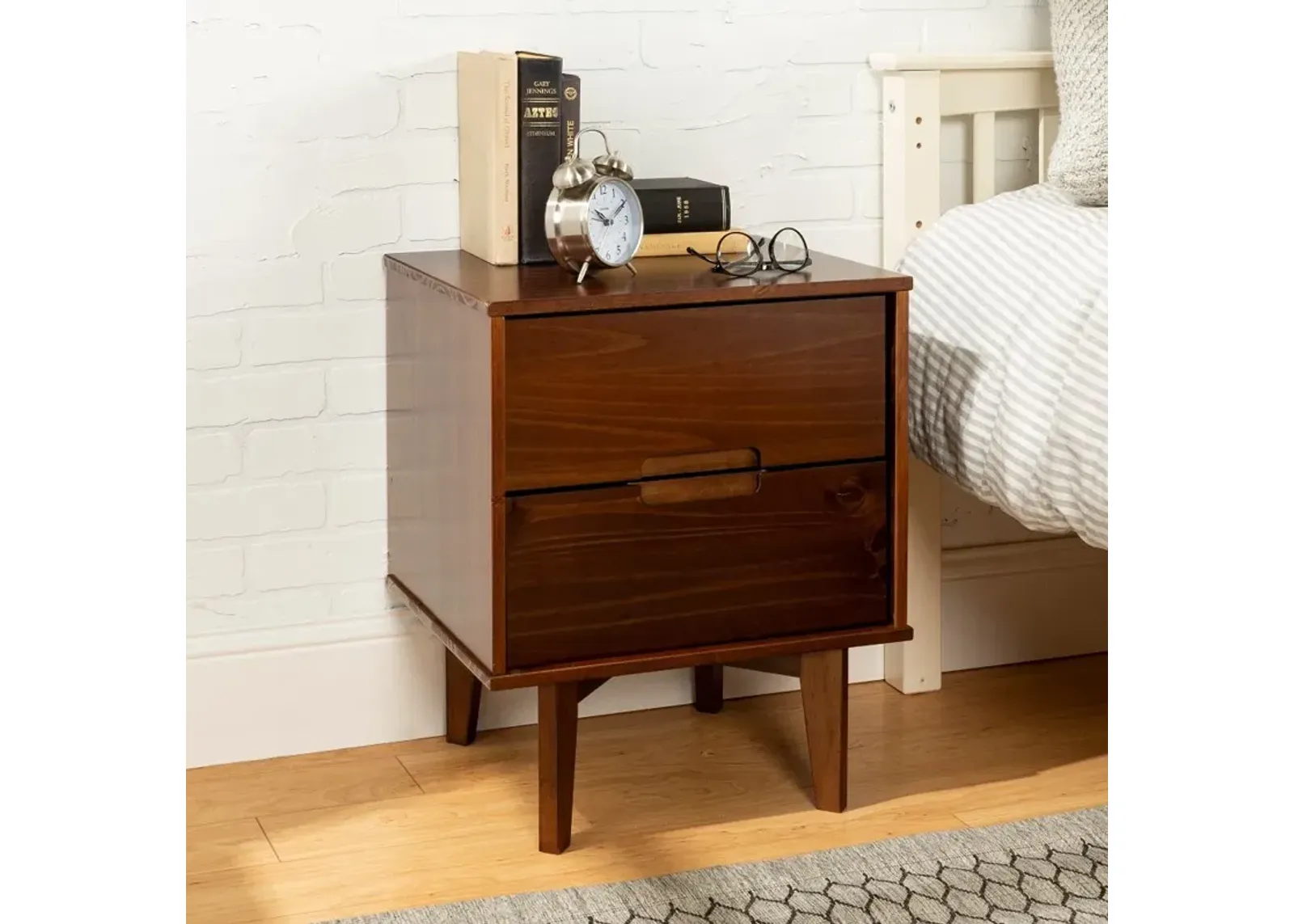 Sloane Mid-Century Modern Walnut Brown Nightstand - Walker Edison