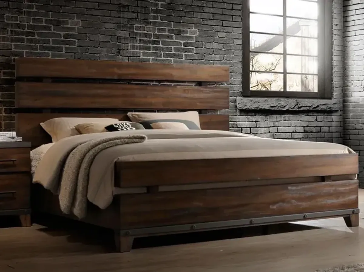 Forge Rustic Brown Queen Bed