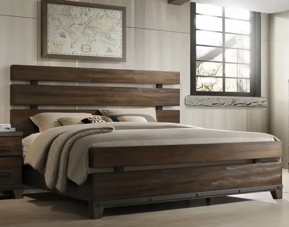 Forge Rustic Brown King Bed