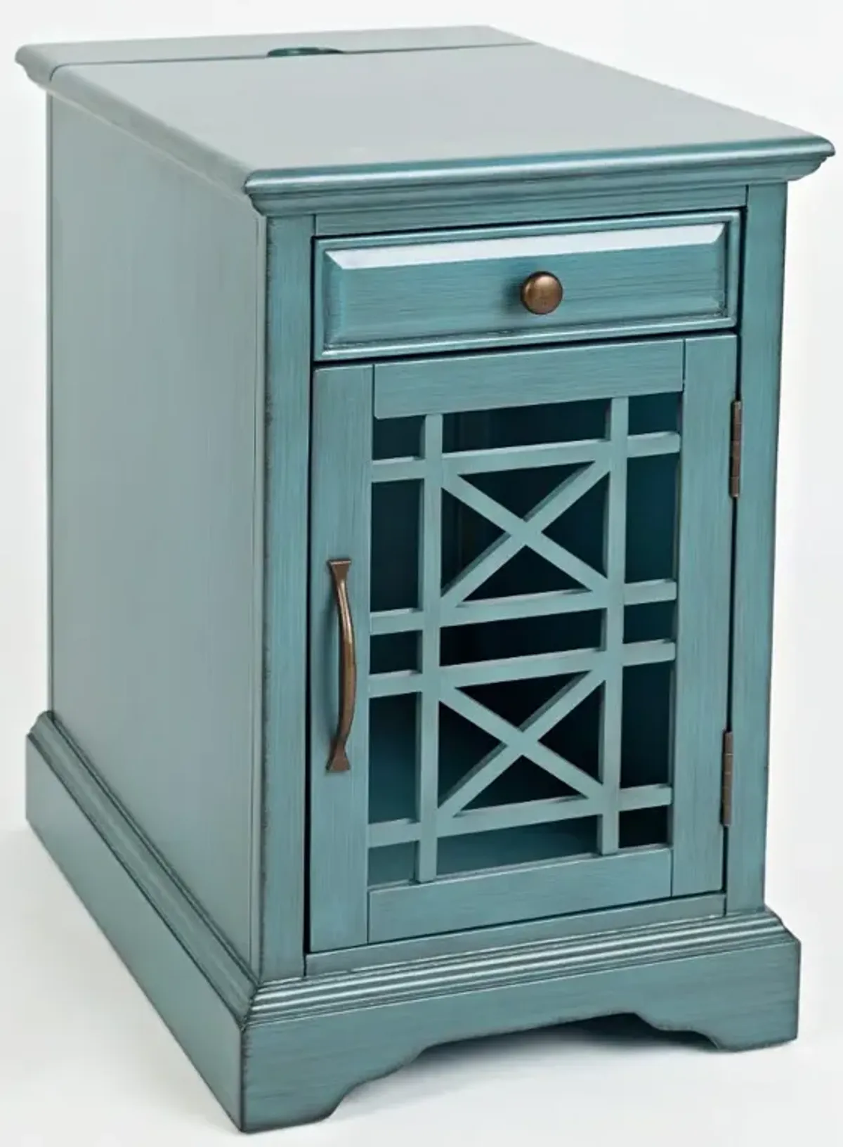 Craftsman Aqua Blue Side Table