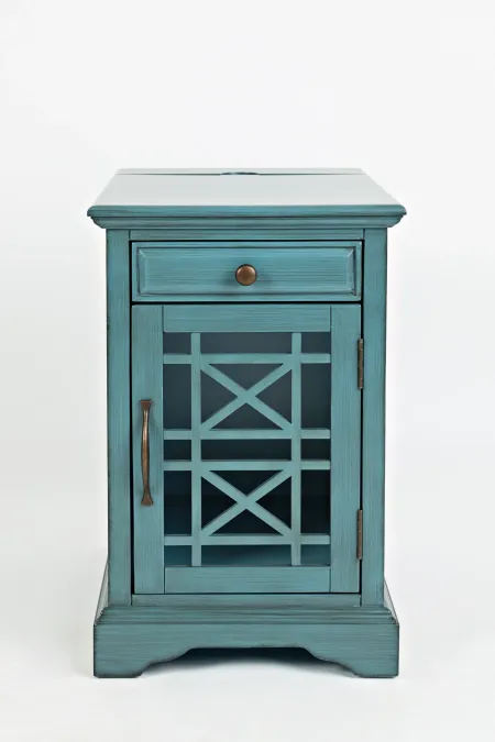 Craftsman Aqua Blue Side Table