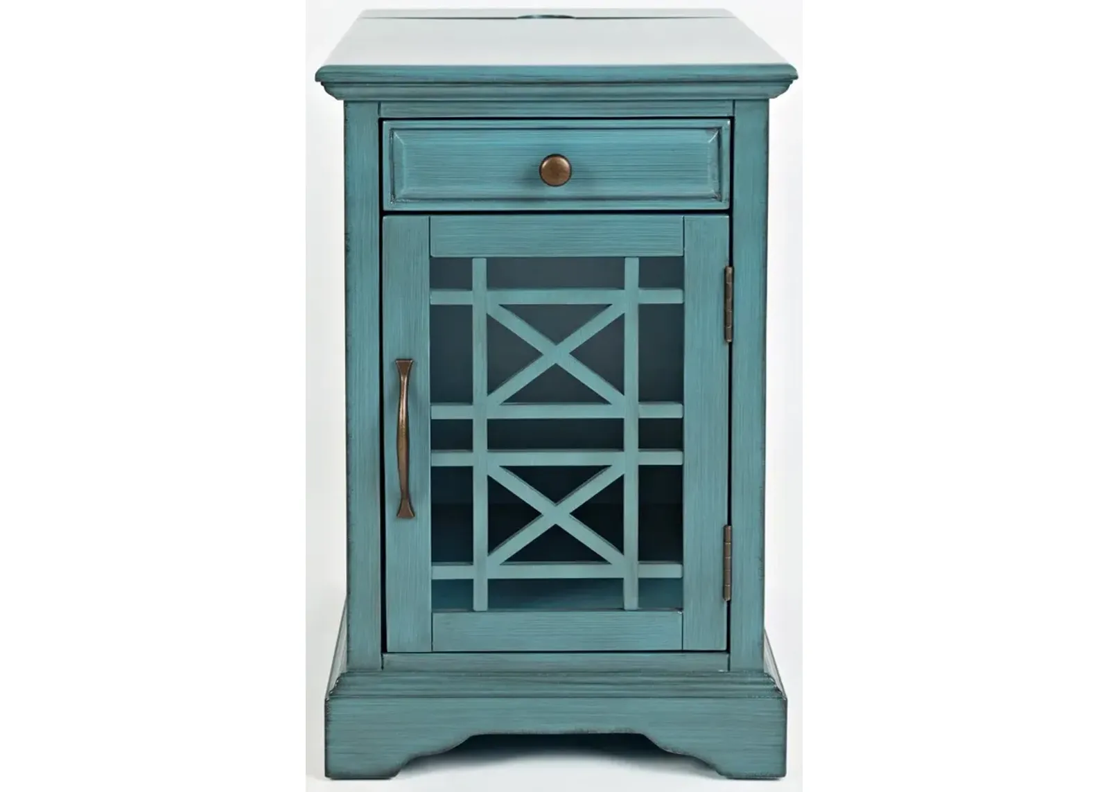 Craftsman Aqua Blue Side Table