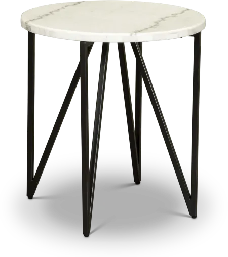 Cedric Round Marble End Table