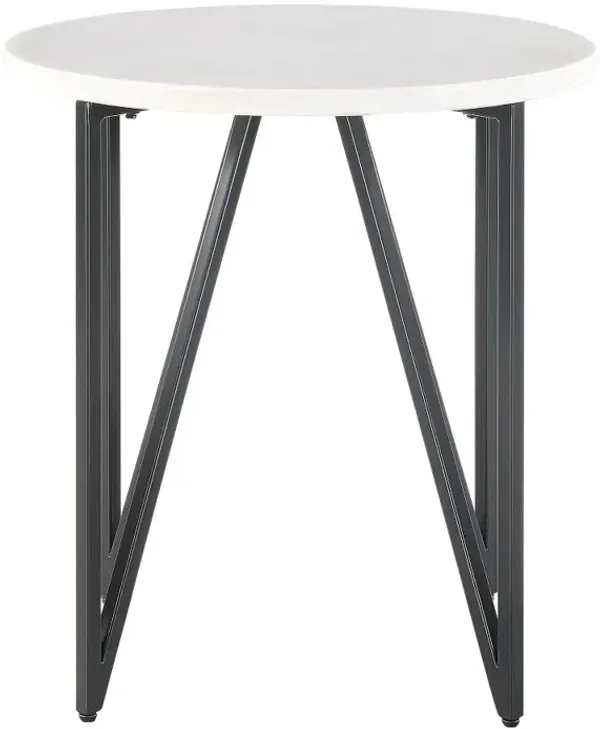 Cedric Black and White Marble End Table