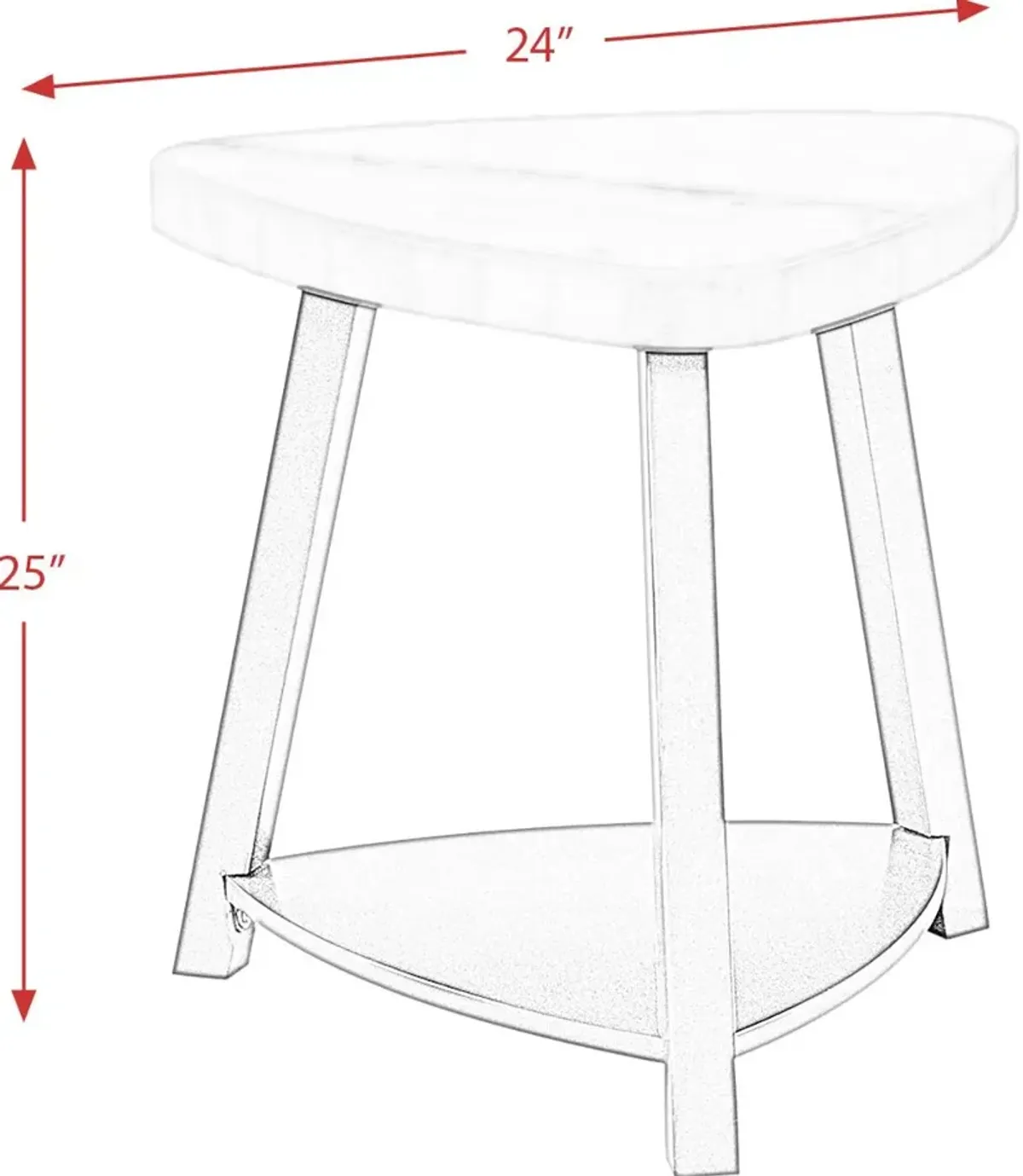 Trinity White Marble End Table