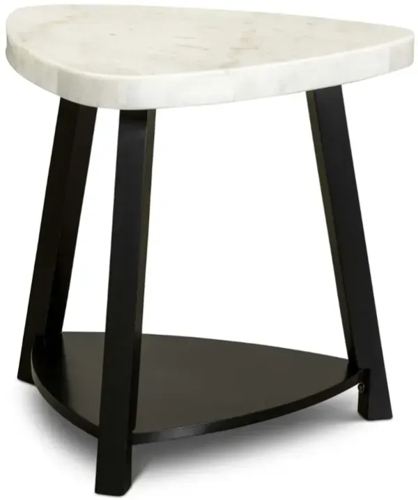 Trinity Black and White Marble End Table