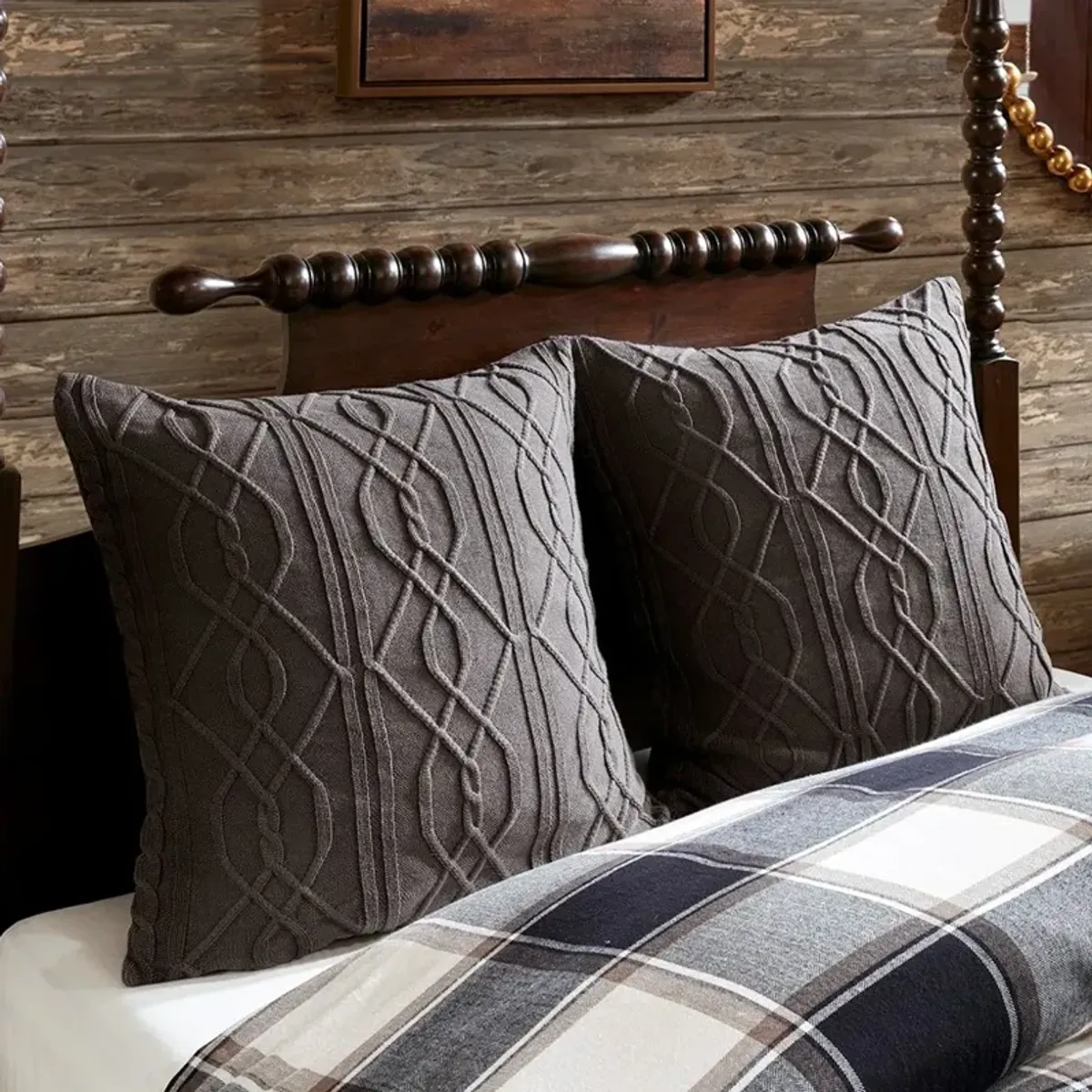 Black, Tan and Ivory Queen Urban Cabin 8 Piece Bedding Collection