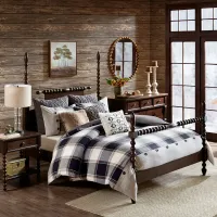 Black, Tan and Ivory King Urban Cabin 9 Piece Bedding Collection