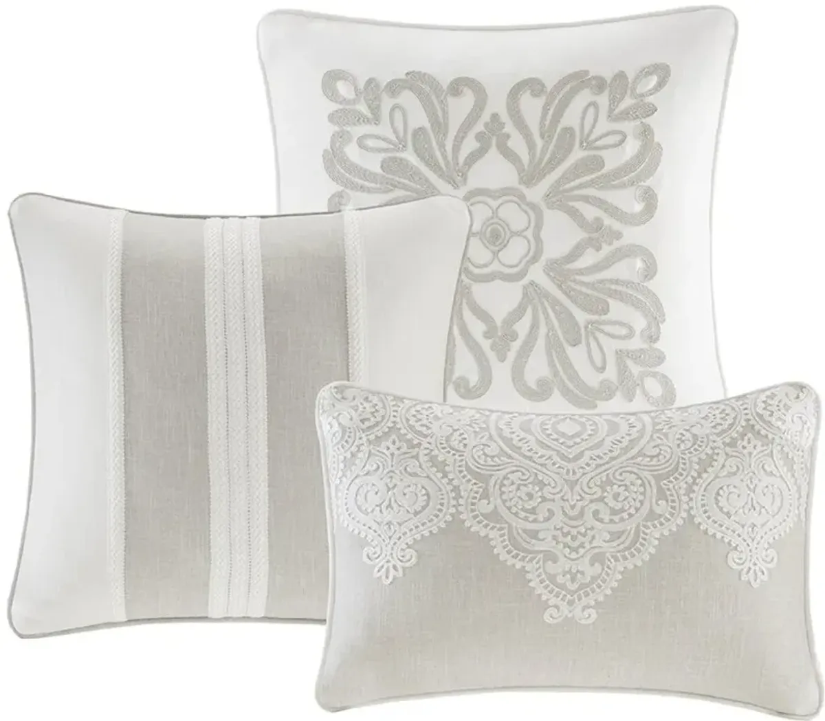 Taupe, Tan and Ivory Queen Barely There 8 Piece Bedding Collection