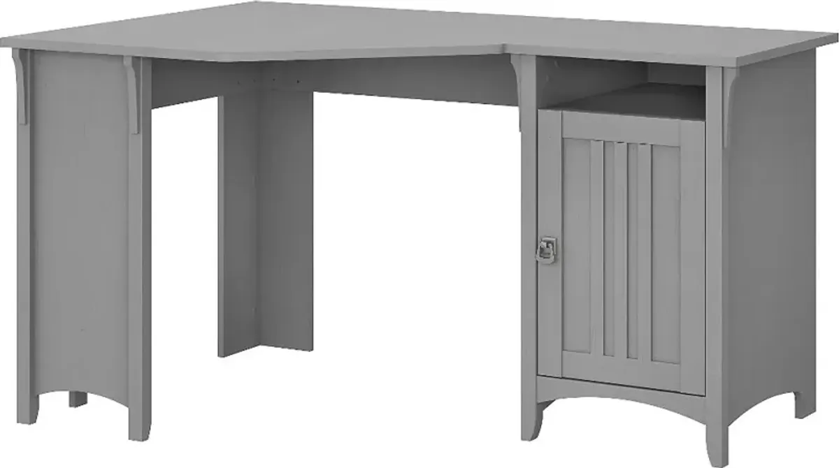 Salinas Cape Cod Gray Corner Pedestal Desk - Bush Furniture