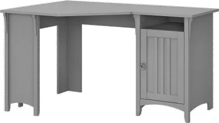 Salinas Cape Cod Gray Corner Pedestal Desk - Bush Furniture