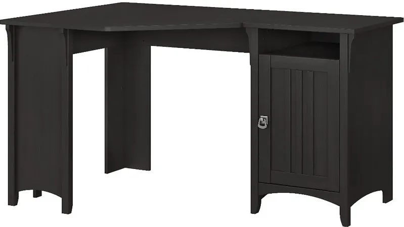 Salinas Vintage Black Corner Pedestal Desk - Bush Furniture