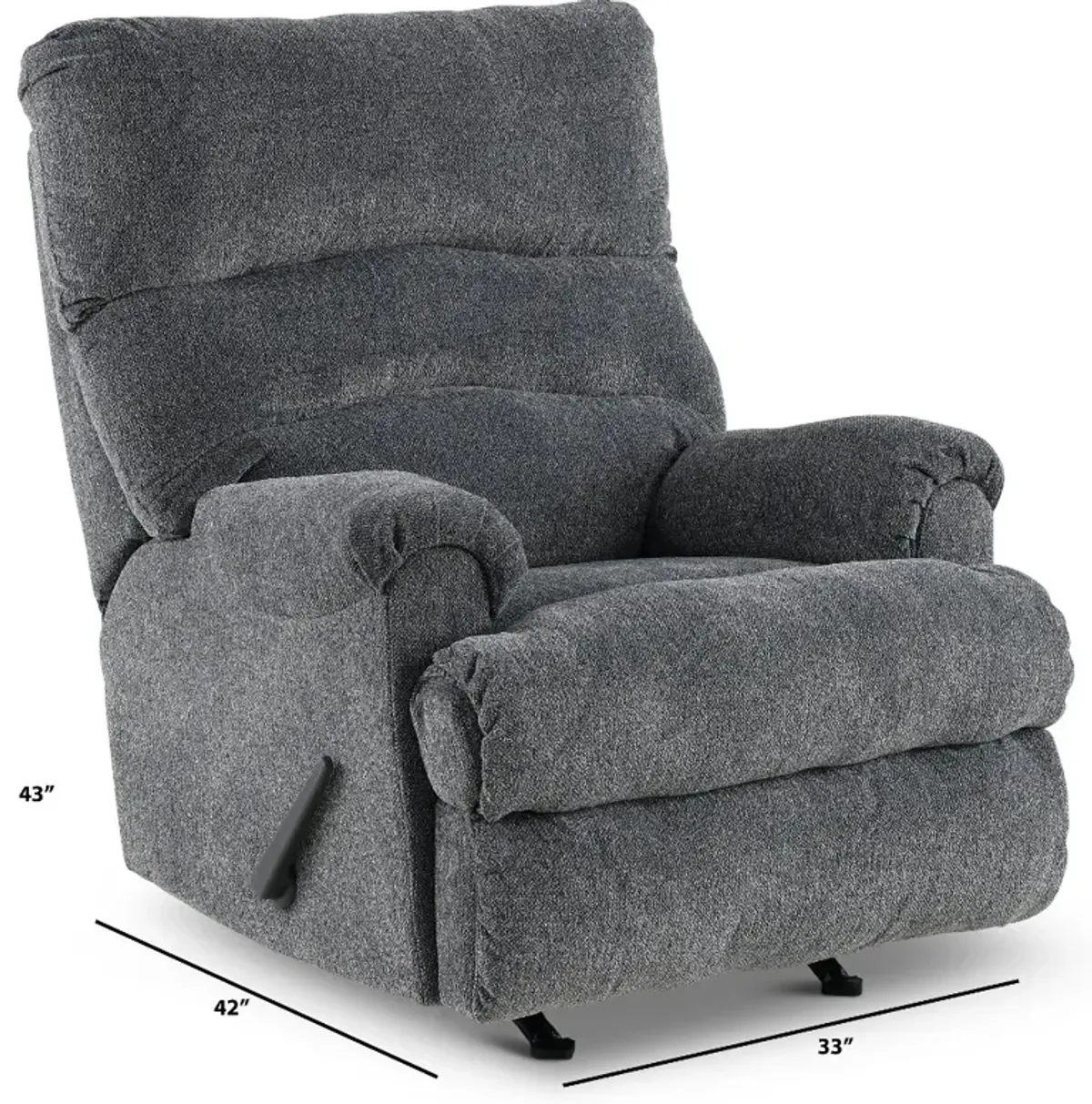 Manfort Charcoal Gray Rocker Recliner