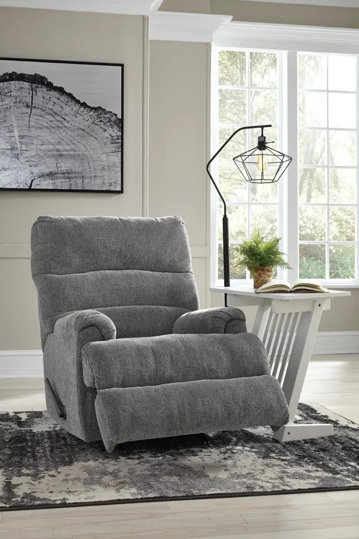 Manfort Charcoal Gray Rocker Recliner