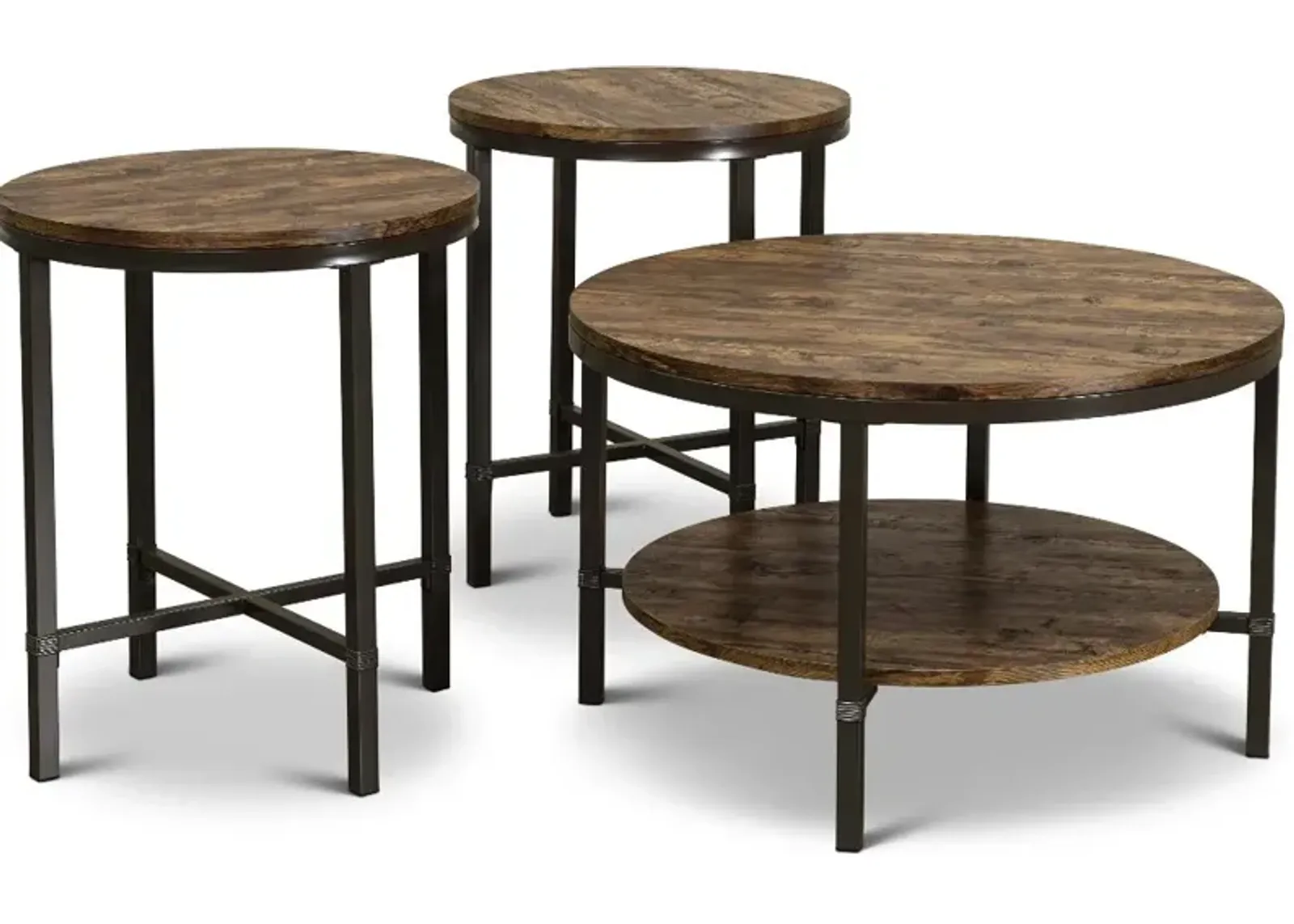 Sedona Rustic Oak Table, Set of 3