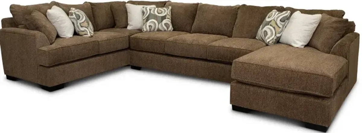 Tranquility Brown 3 Piece Sectional