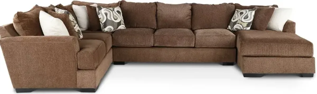 Tranquility Brown 3 Piece Sectional