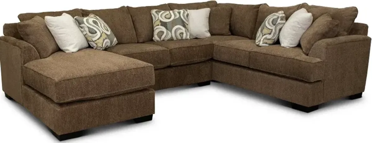 Tranquility Brown 3 Piece Sectional