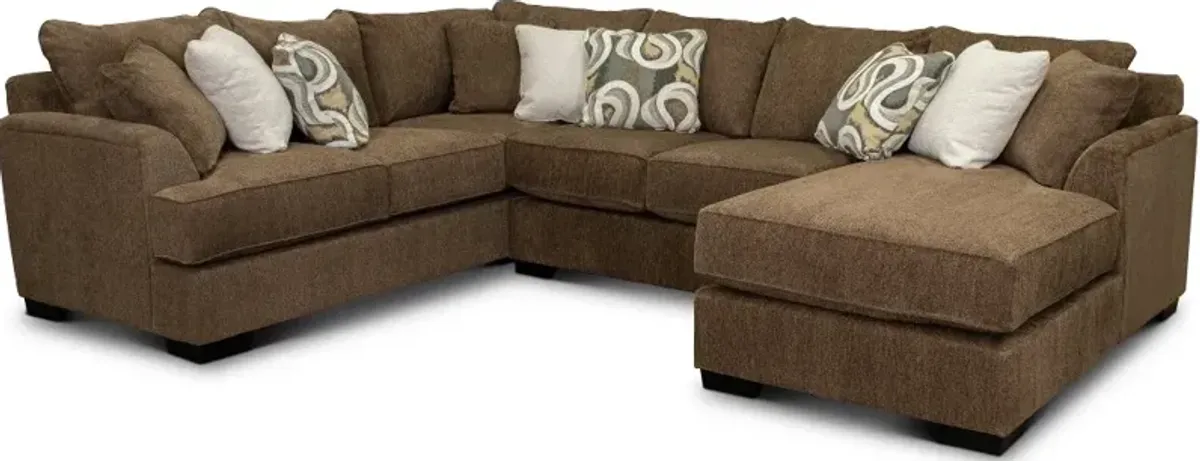 Tranquility Brown 3 Piece Sectional