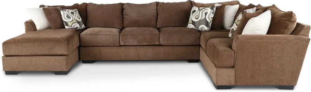 Tranquility Brown 3 Piece Sofa Bed Sectional