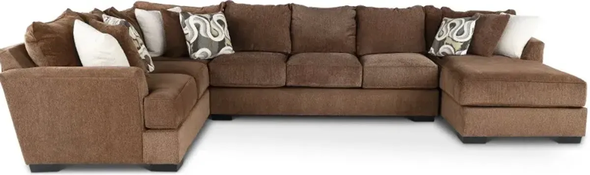 Tranquility Brown 3 Piece Sofa Bed Sectional