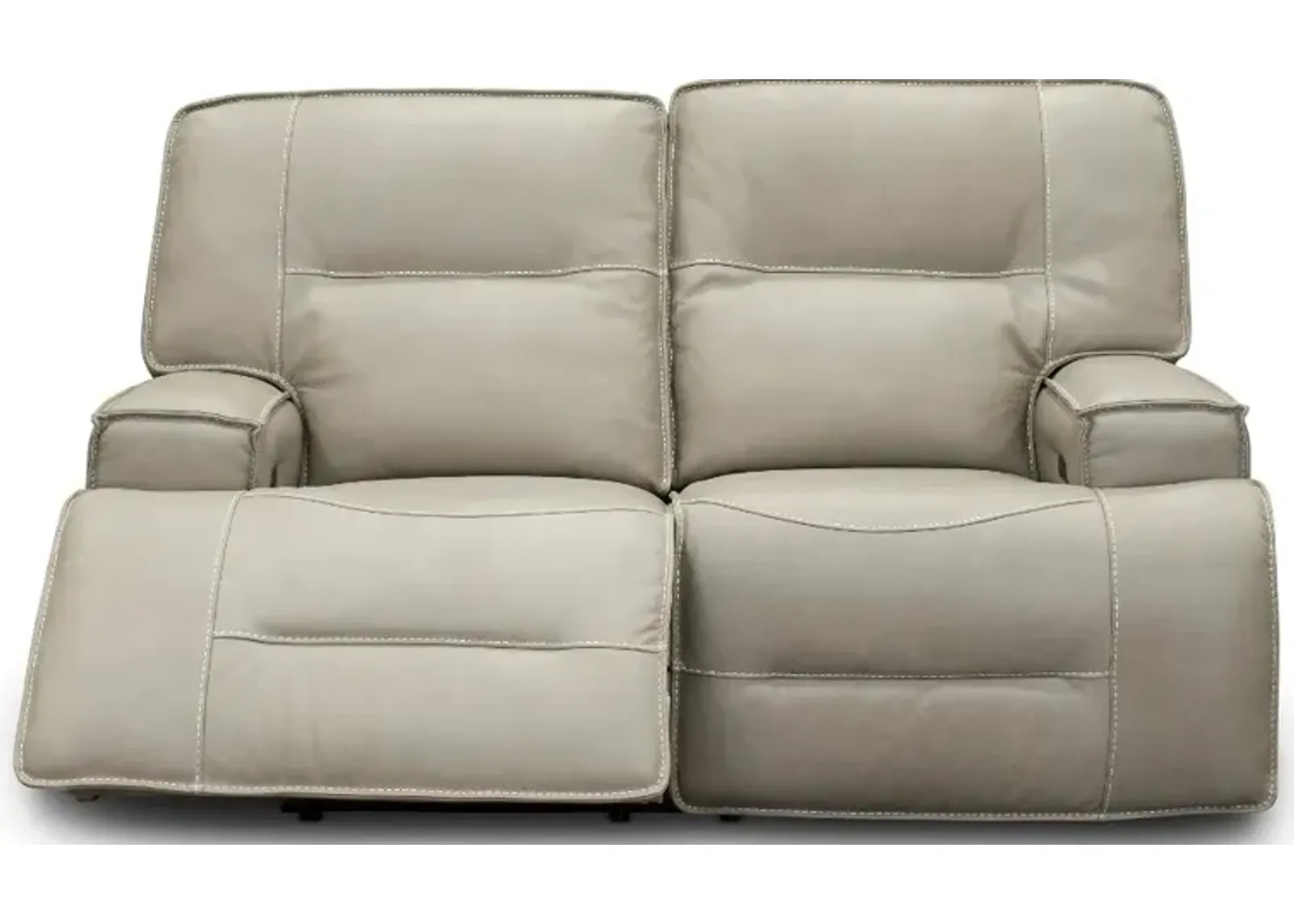 Rockies Beige Power Reclining Loveseat with Adjustable Lumbar