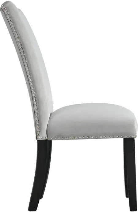 Valentino Gray Velvet Dining Chair