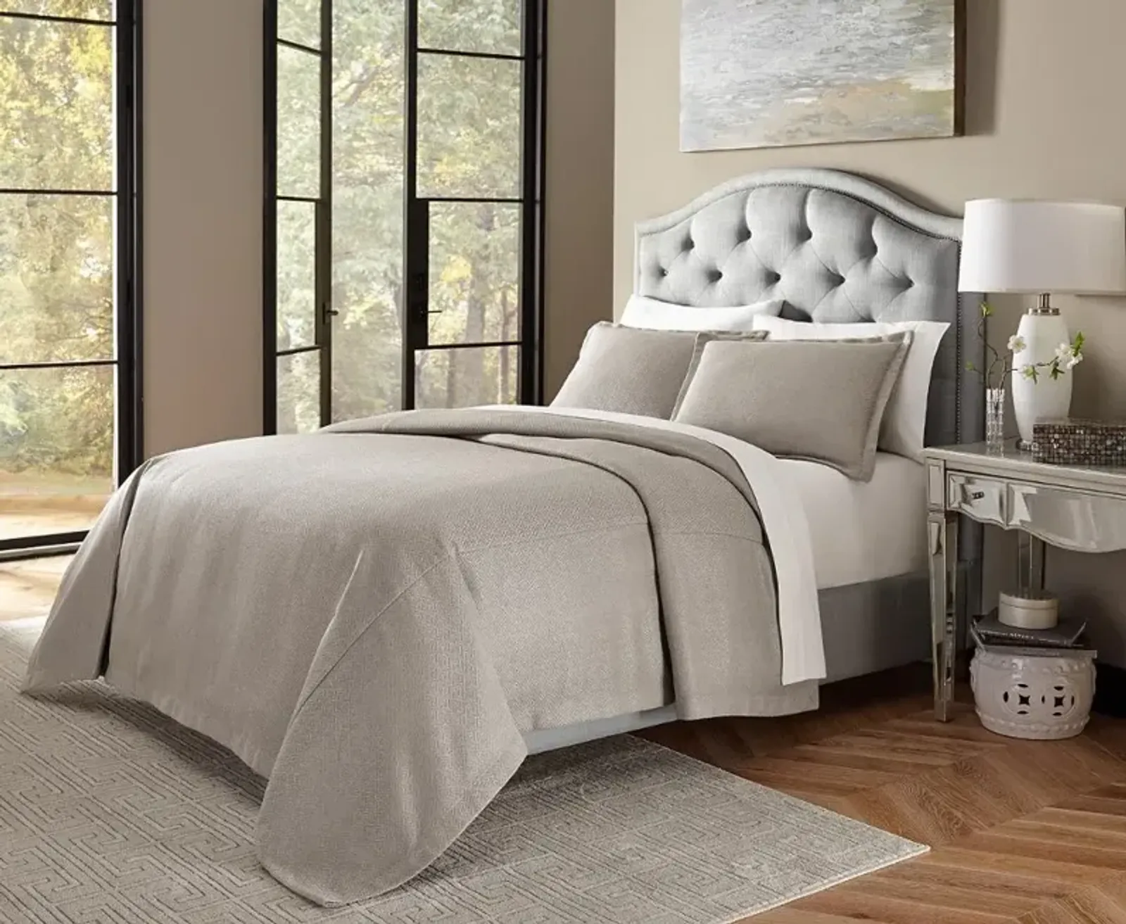 Port Orleans Soft Gray Queen 3 Piece Bedding Collection