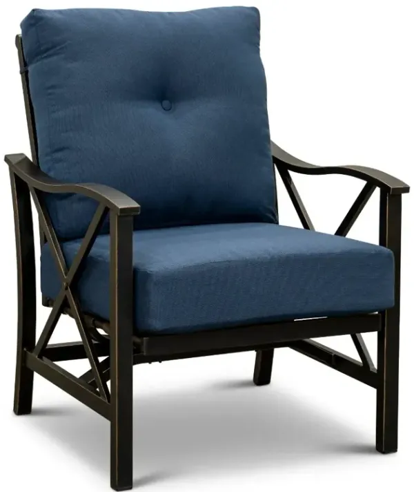 Denison Blue Rocking Patio Club Chair