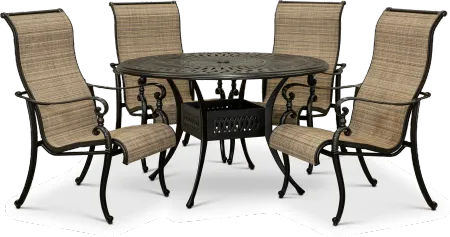 Montreal 5 Piece Sling Chair Patio Dining Set