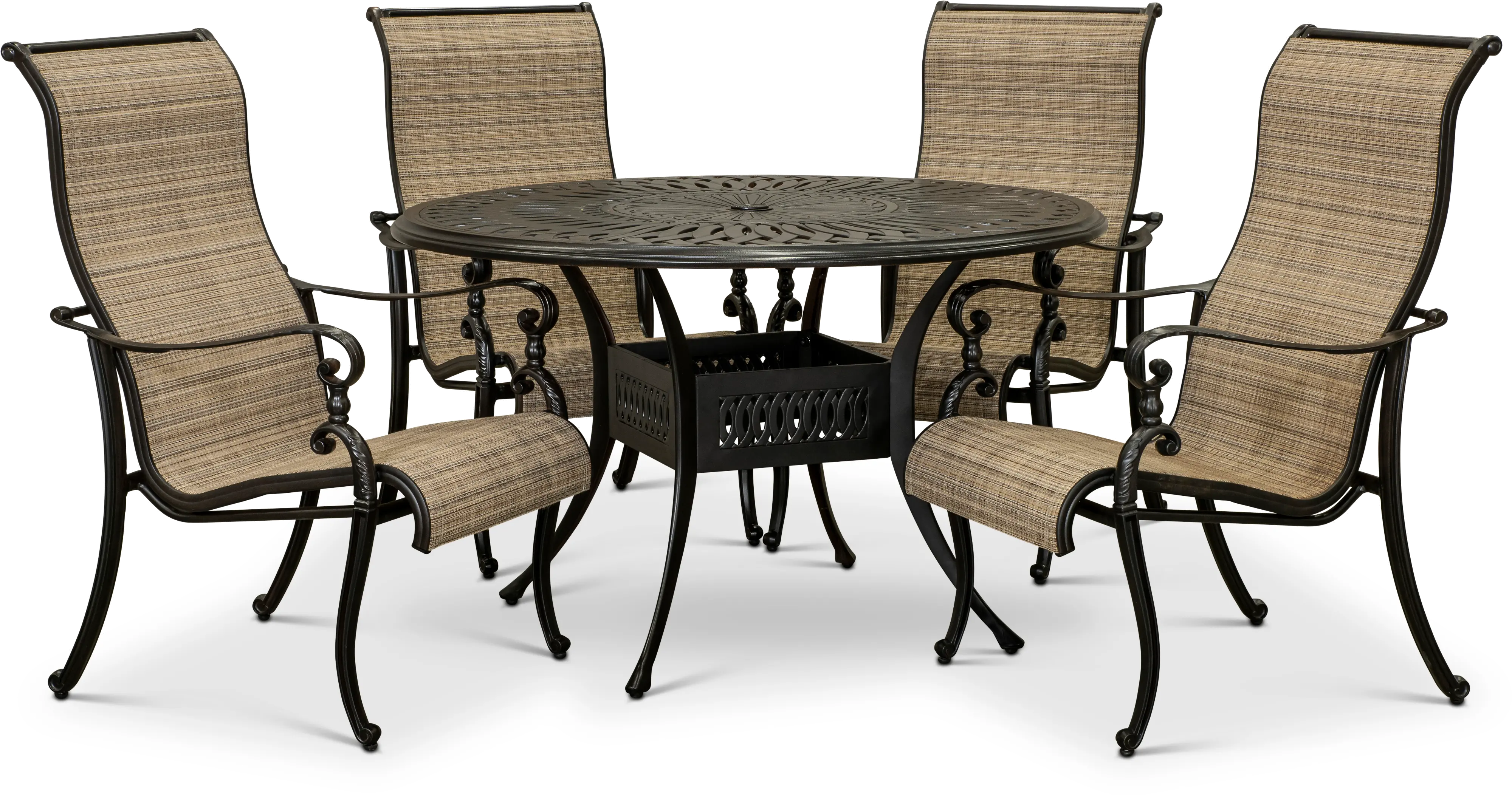 Montreal 5 Piece Sling Chair Patio Dining Set