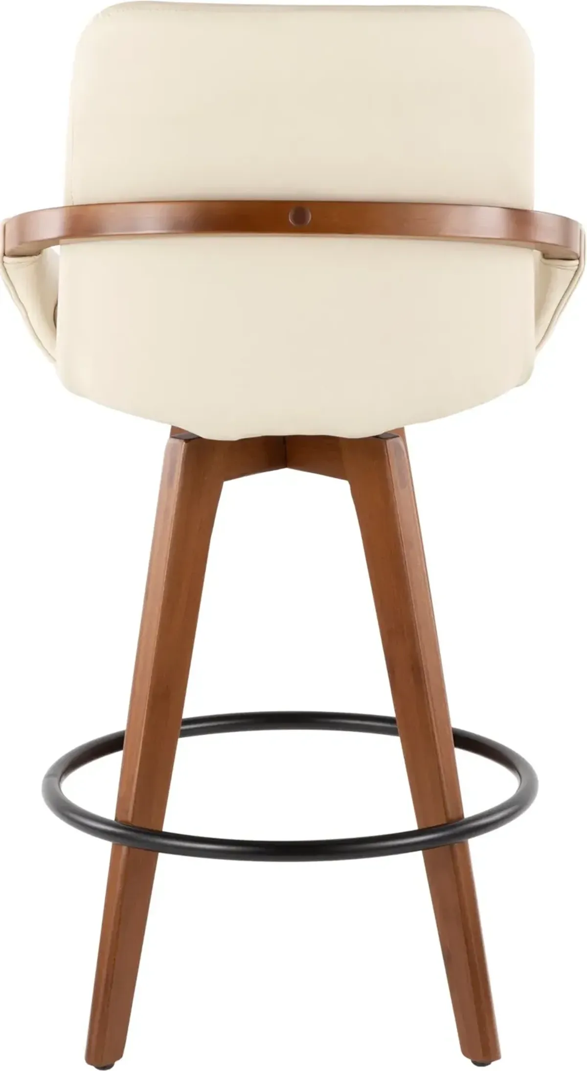 Cosmo Cream and Brown Counter Height Stool