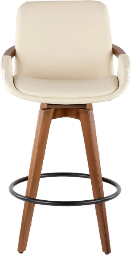 Cosmo Cream and Brown Counter Height Stool