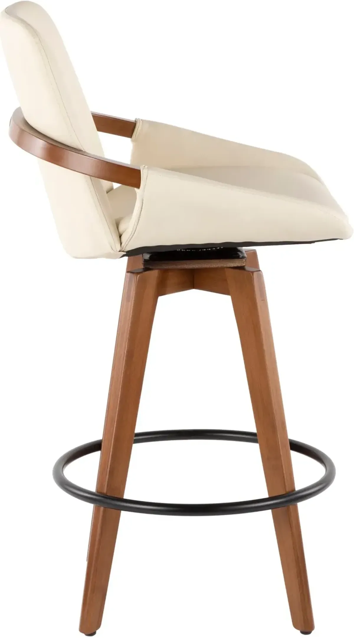 Cosmo Cream and Brown Counter Height Stool