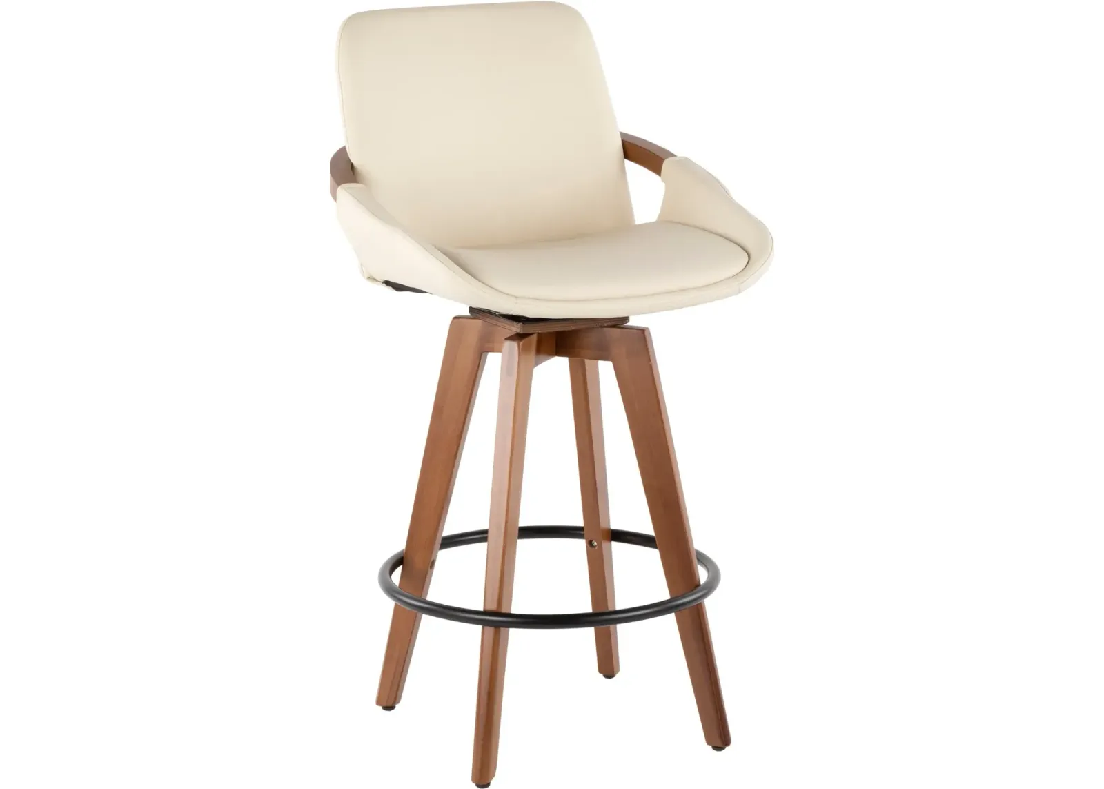 Cosmo Cream and Brown Counter Height Stool