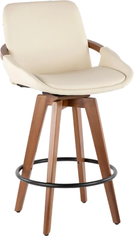 Cosmo Cream and Brown Counter Height Stool