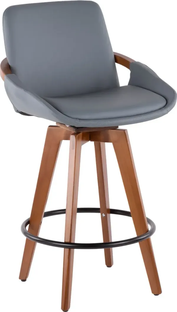 Cosmo Gray and Brown Counter Height Stool