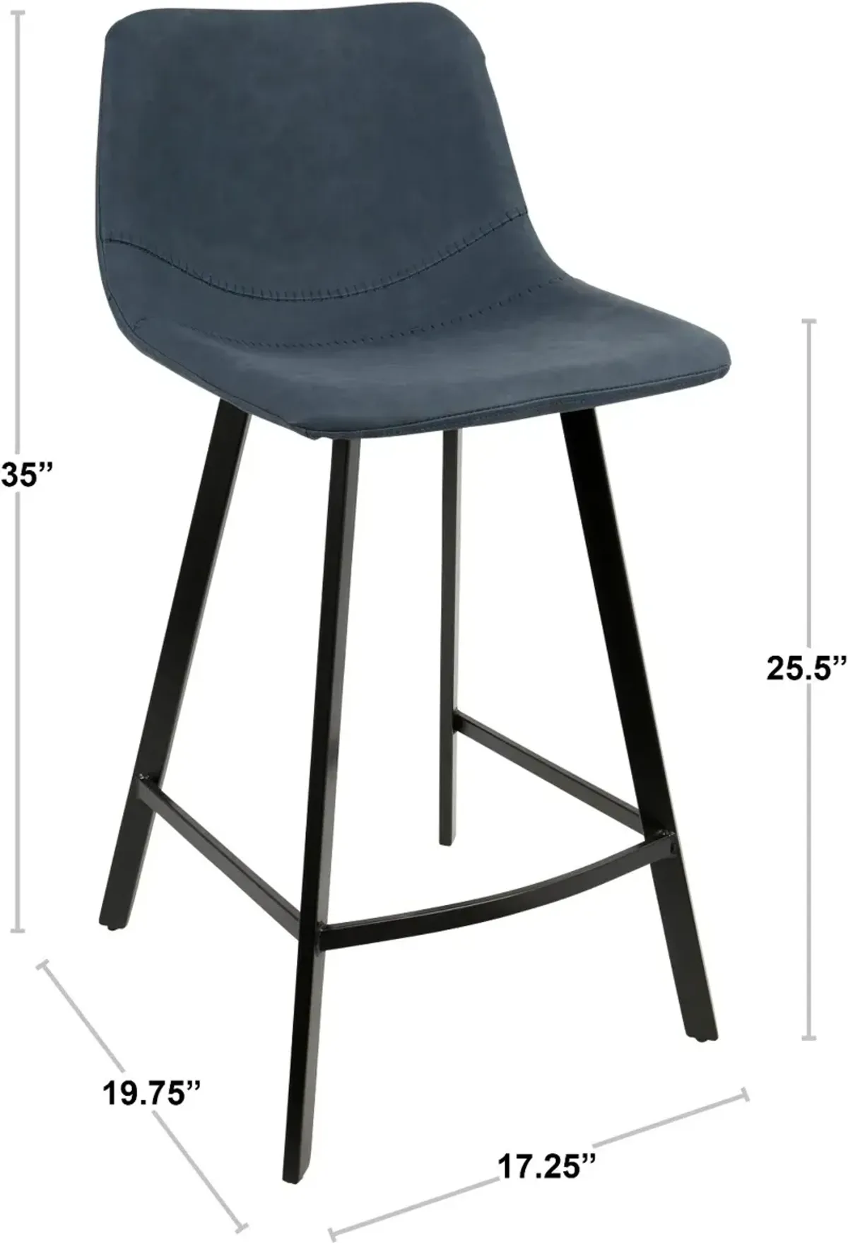 Outlaw Blue Counter Height Stool, Set of 2