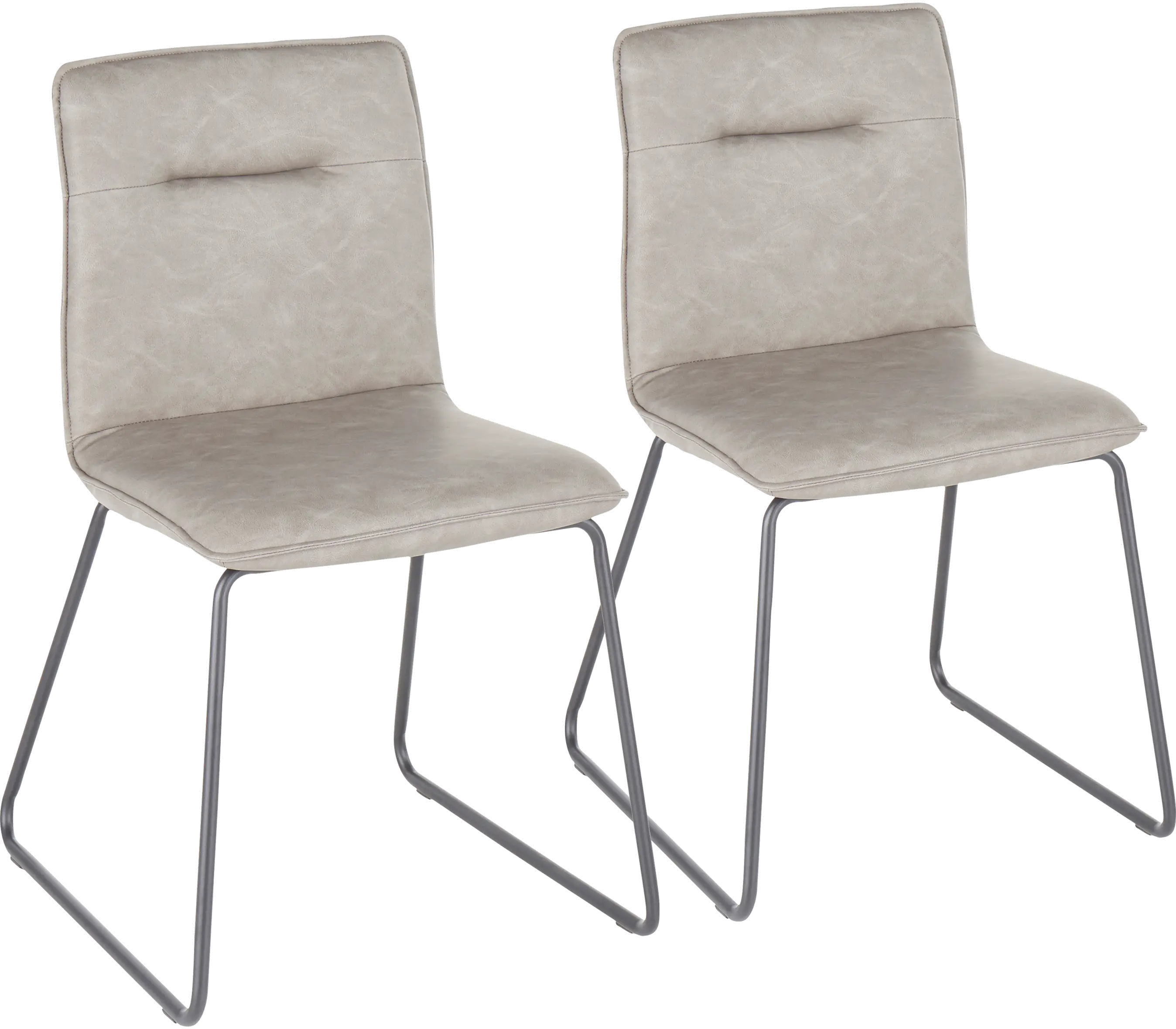Casper Gray Faux Leather Dining Room Chair (Set of 2)