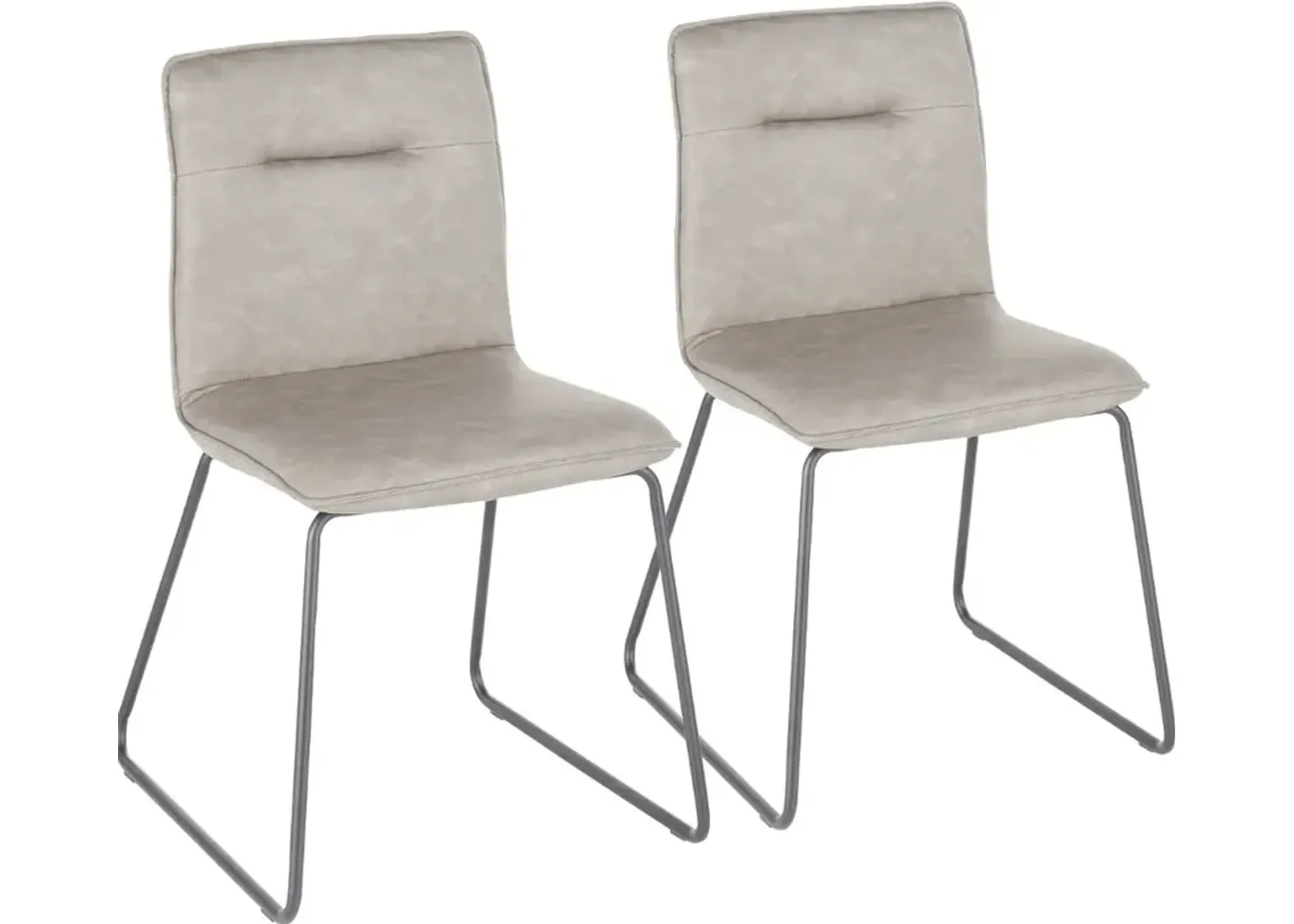 Casper Gray Faux Leather Dining Room Chair (Set of 2)