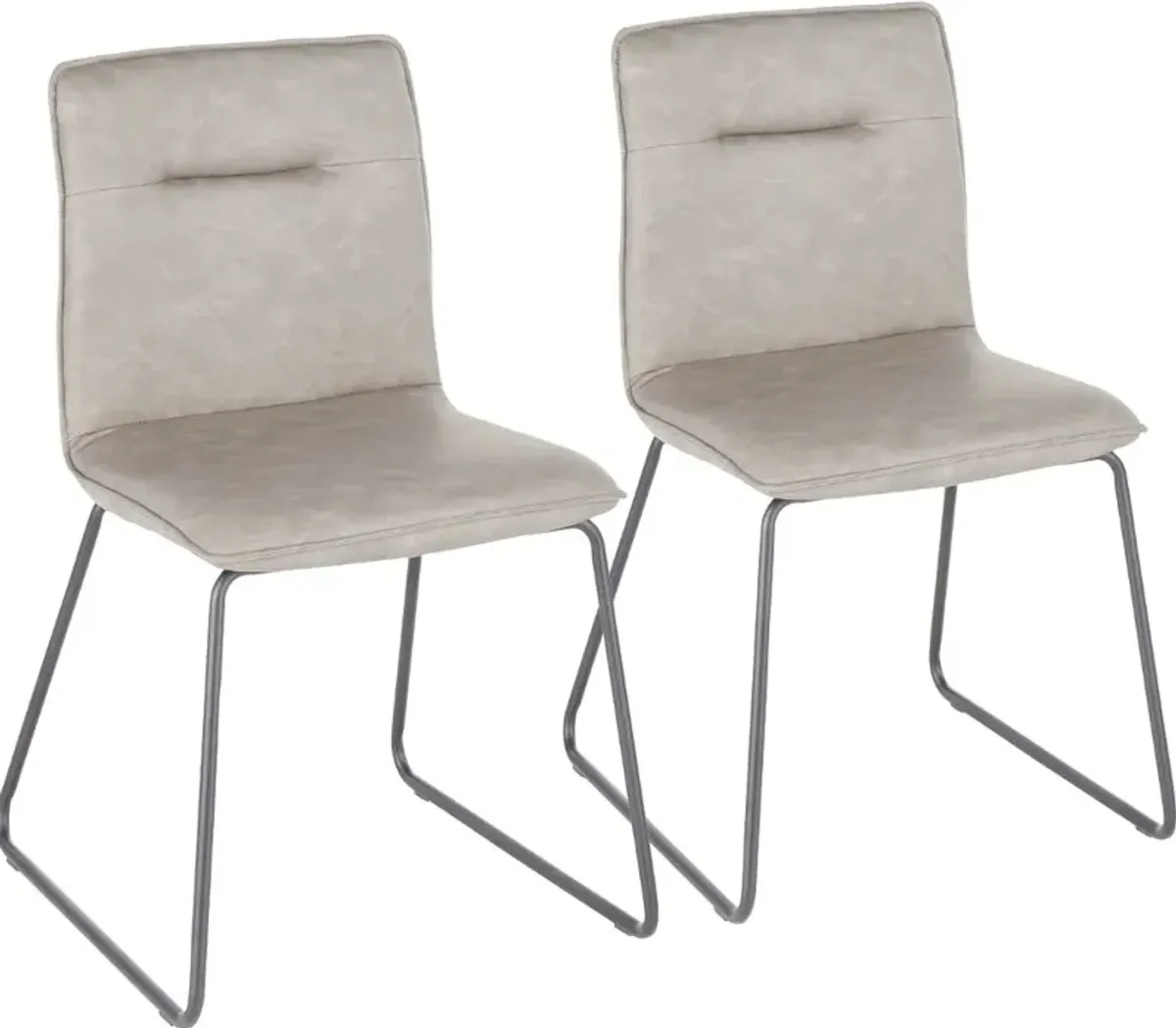 Casper Gray Faux Leather Dining Room Chair (Set of 2)