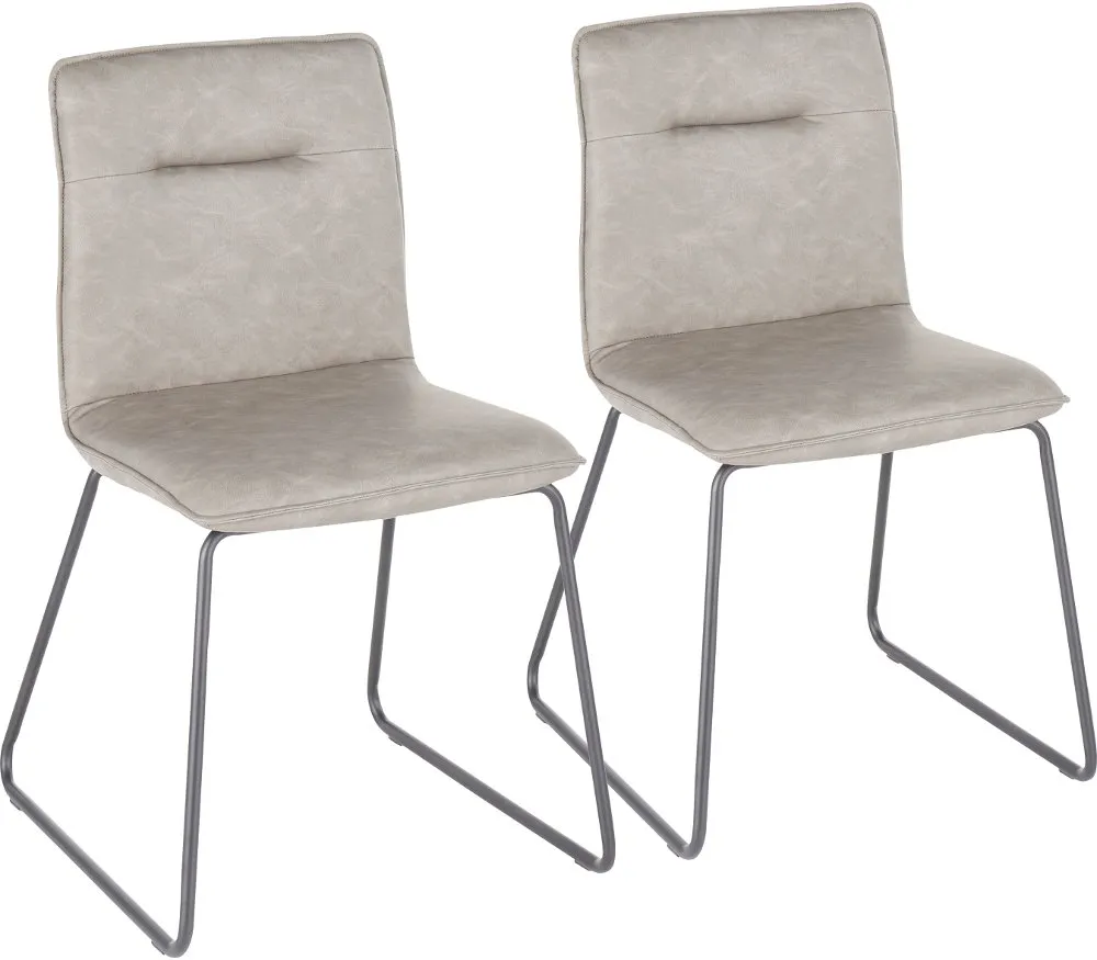 Casper Gray Faux Leather Dining Room Chair (Set of 2)